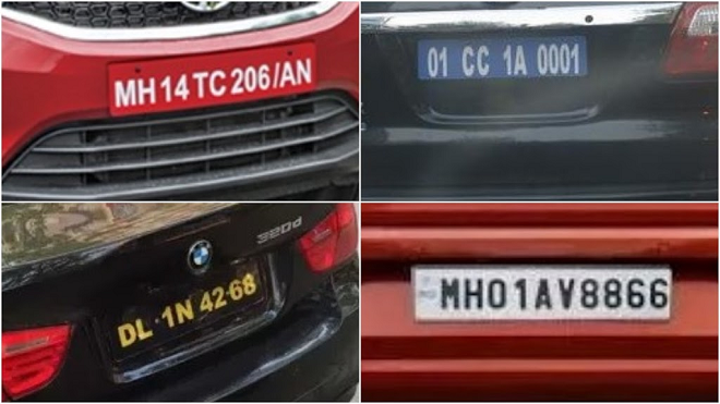 indian number plates inmarathi