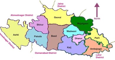 Beed District Map InMarathi