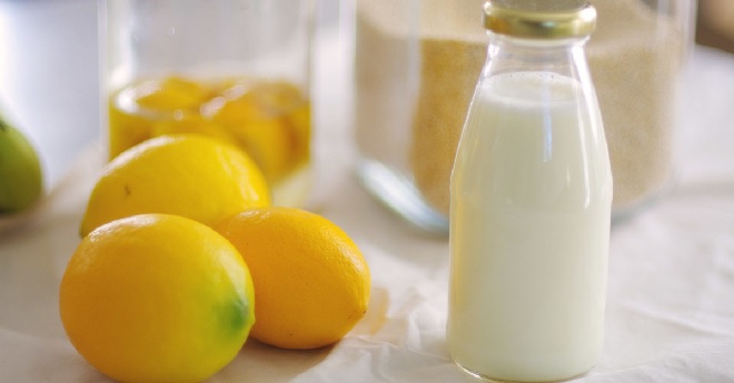 milk cream and lemon juice inmarathi
